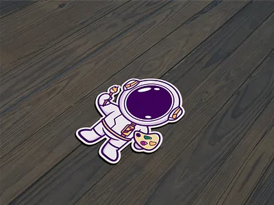 Painting Astronaut Sticker astronaut branding cartoon design dribble ideas illustration instagram logo logoinspirations mascot painting sticker vector zerologicstudio