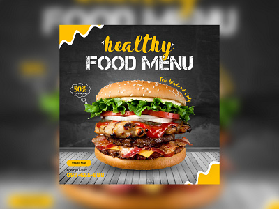 Delicious Burger Social Media Posts Design banner design deliicous food facebook banner facebook cover facebook post flyer design food ads food burger food mneu food template google ads graphic template healthy food instagram banner instagram cover instagram sotory instagram story online ads social media post social media template