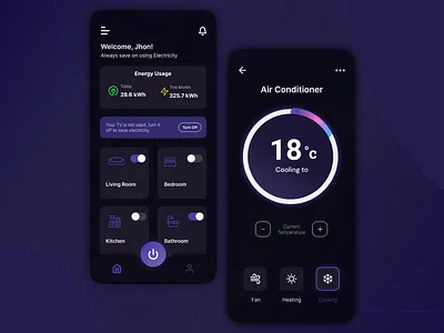 SmartHome Mobile App adobexd app dailyui design figma graphic design justinmind mobiledesign mockup smarthome smarthomeapp ui uiux