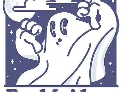 Boo, dude. boo cartoon cute design emoji ghost halloween illustration illustrator monster retro vector vintage