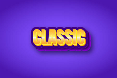 classic 3d text effect animation app art branding clean design flat illustration logo ui