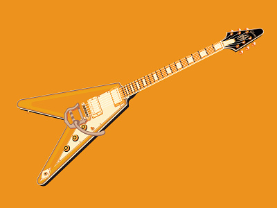 Flying V gibson guitar illustration illustrator the creative pain vector