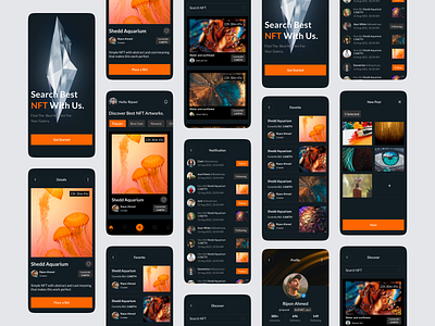 NFT Collection Mobile App. 3d android app design animation art app branding design gallury app graphic design illustration ios app design logo mobile app mobile app ui design mobile uiux motion graphics nft nft app nftart ui ui design