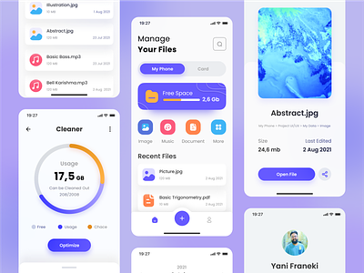 File Manager - Mobile Apps application clean design file manager minimalist mobile app modern purple ui uidesign user experience user interface ux