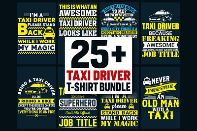 Taxi Driver T-Shirt Design Bundle best taxi trendy t shirt