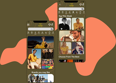 Full Fashion app branding design ui ux vector