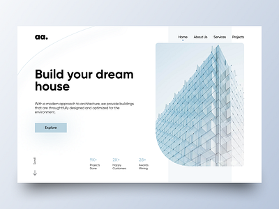 Construction Website UI Design architect architecture branding building construction design design studio homepage illustration interior design landing page minimal popular design typography ui ui designer uiux ux website website design
