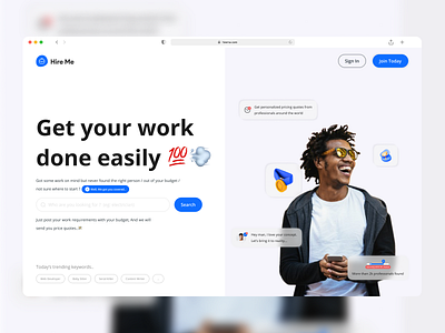 Hire Freelancers - Hero Screen design freelancer freelancers hero screen hire hire freelancer ui ui ux uidesign website website design