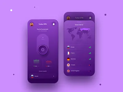 VPN App Ui Design appui darkappui darkmode darkmodeapp map vpn ui vpnapp