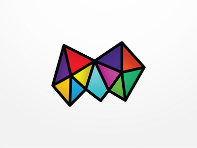 Stained M Glass branding design glass illustration logo stained vector