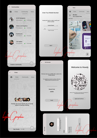 Howdy Chat App app design ui