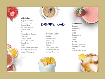 Drinks Menu Design adobe xd dailyui design ui ui design ux