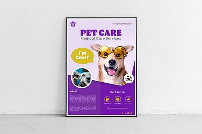 Pet Care Service - Flyer Design branding design flyer design graphic design marketing poster design print typography