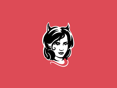 Devilish Girl branding design devil devilish gamer girl icon illustration logo logodesign logotype minimal streamer vector