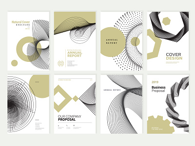 Set of brochure and annual report cover design templates social media