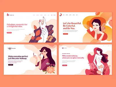 Beauty Web Page Design Templates e commerce