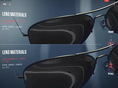 Ray-Ban Lenses App 3d app design lens motion graphics ray ban typography unity