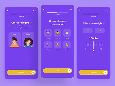 Registration steps adobe design figma fitness gym ui uidesign uiux ux uxdesign workout xd