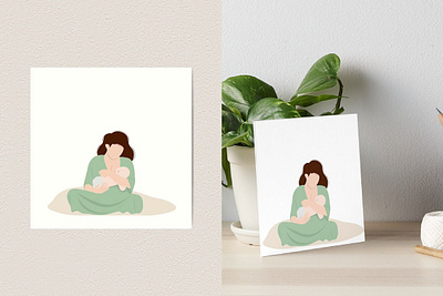 Breastfeeding Illustration baby breast breastfeeding concept illustration mother vector