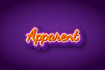 apparent 3d text effect animation app art branding clean design flat illustration logo ui