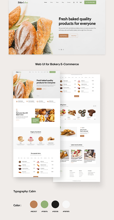 Bakery E-Commerce Web UI bakery design e commerce figma interaction prototype template ui website