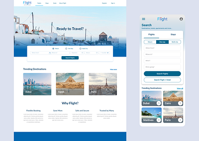 Flights Booking website and mobile application app design typography ui ux