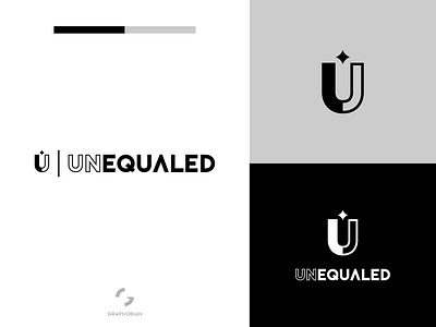 UNEQUALED business logo design creative logo design graphobian logo logo design minimalist logo design modern logo modern minimalist logo shoe store sneaker streetwear sneaker store streetwear store u icon u logo unequaled logo