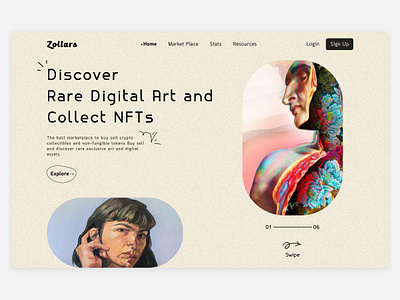 NFT Marketplace Website art clean crypto cryptoart cryptocurrency design design inspiration dribble shot landing page minimal nft nfts painting token ui ui design ux web web design website design