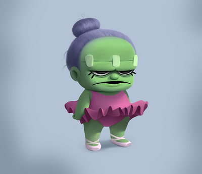 Frankenstein's daughter. Ballet classes. character characterdesign cute frankenstein girl halloween kid zombie