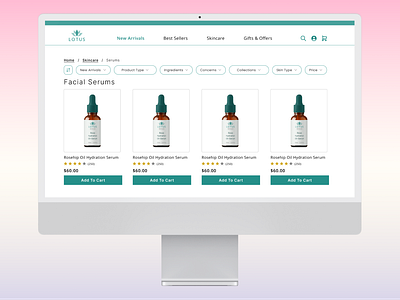 E-Commerce Website Desktop Skincare Brand Company branding design icon logo minimal ui ux web website