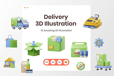 Delivery 3D Illustration 3d 3d animation 3d art 3d illustration animation app branding concept deliery delivery design graphic design illustration logo motion graphics page ui web design web development website