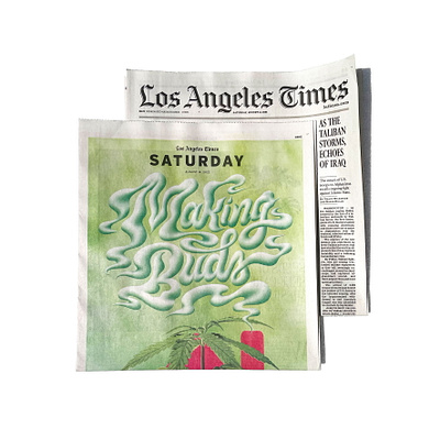 Making Buds branding design designer graphic design green hand lettering illustration logo los angeles times motion graphics newspaper print procreate smoke type typography weed