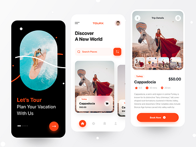 Tourx - Travel App Concept mobile design popular app 2021 top designer in bangladesh tourism tourx travel ui design vacation world