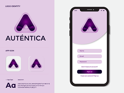 AUTENTICA Design and Branding "A" letter Logo a letter logo app icon brand identity branding creative logo design illustration logo logo design logo mark modern logo