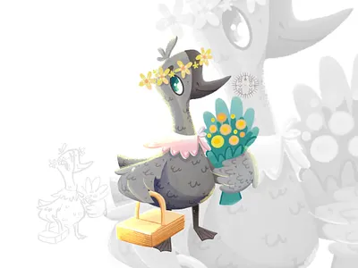 Little goose lady art character design children children illustration illustration illustrator kid art procreate raster illustration