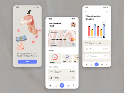 Personal Financial Manager - Mobile App app design figma finance online ui ux