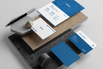 Bimoo - Stationery blue brand business card graphic design logo logotype stationery