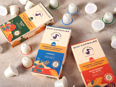 Dodo Café Packaging bio box branding café coffee coffee addict coffee capsule coffee lovers dodo eco capsule eco friendly environment identity illustration logo nature nespresso packaging save the planet wildlife