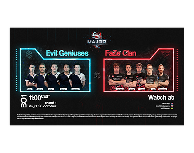 Evil Geniuses vs. FaZe Clan PGL Major Stockholm 2021 artwork counter csgo design eg esports evil geniuses faze graphic illustration poster red strike weapon