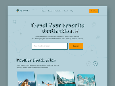 Joy - Travel Landing Page adventure agency booking app destination explore homepage hotel app landing page minimal travel travel agency travel app travel booking travel landing travelling trip uiux vacation web design website