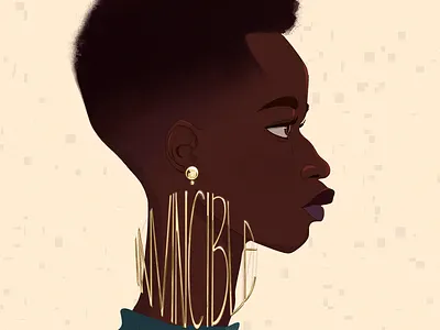 invincible african woman afro art black art design female character female designers female portrait illustration
