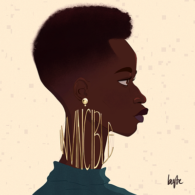 invincible african woman afro art black art design female character female designers female portrait illustration