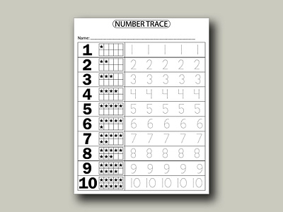 Number Tracing for Amazon KDP amazon children children book children book design design graphic design illustration kdp number trace number tracing tracing
