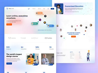 Online Design Course app clean design gradient online course online course design online course ui online design course ui ux web design
