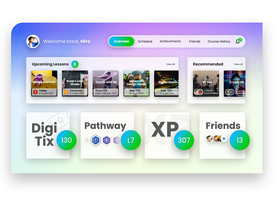 Student Dashboard Design adobe xd branding clean color concept dashboard design flat gradient minimal simple ui ux web