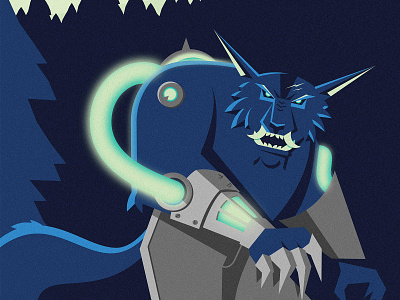 Happy Halloween! fall fan art forest halloween howl illustration league league of legends lol moon night scary spooky vector warwick werewolf wolf