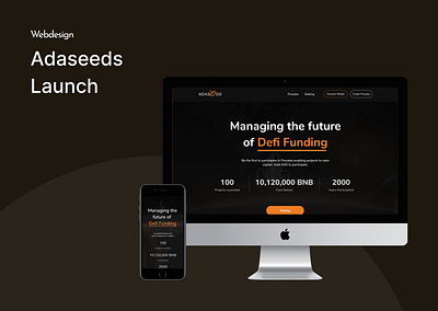Web design/ Web app_ Adaseeds blockchains crypto ui ux