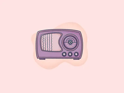 Retro Radio design illustration illustrator radio retro stipple vector