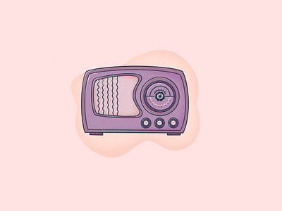 Retro Radio design illustration illustrator radio retro stipple vector