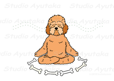 meditating dog animal cartoon cute design dog doodle funny graphic design illustration meditating relax zen